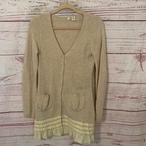 Anthropologie Moth wool blend long cardigan